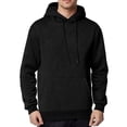 thumbnail image 2 of Fleece Hoodie Mens Plain Long Sleeve Hooded Sweatshirt Casual Basic Essential Drawstring Pullover Hoodie With Pocket Black M, 2 of 6