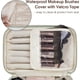 thumbnail image 2 of Makeup Bag Travel Cosmetic Bags with Brush Compartment Large Portable Make Up Bag with Handle PU Leather Water-Resistant Makeup Organiser Case for Wom, 2 of 4