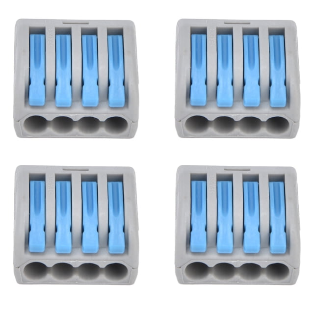 Compact Wire Connectors Splicing Wire Connector Push In Conductor Terminal Block 4 Way Lever Wire Connectors 25PCS 4 Way Lever Compact Wire Connectors Push In Quick Splicing