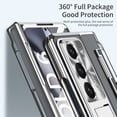 thumbnail image 3 of Dteck Compatible for Samsung Galaxy Z Fold 6 Case with Flat Hinge Protection, Built-in Front Screen Protector Full Body Case for Samsung Z Fold 6 Case, Metal Camera Protector & Kickstand,Silver, 3 of 7