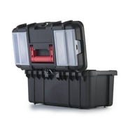 Hyper Tough 19-inch Toolbox, Plastic Tool and Hardware Storage, Black