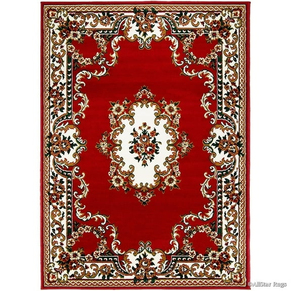 Allstar Rugs Allstar Woven Traditional Persian Floral Design Rug Red 5' 2"x7' 0" 5' x 8'