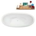 thumbnail image 6 of 67" Streamline B-436-180-WH Soaking Freestanding Tub and Tray With Internal Drain in Glossy White, 6 of 10