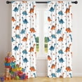 thumbnail image 5 of Blackout Kids Curtains,White Dinosaurs Flowers Leaves Pattern Childrens Insulated Curtains Set Of 2,Bedroom Essentials,Toddler Room Decor 42"x84", 5 of 5