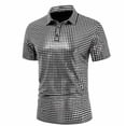 thumbnail image 3 of pstuiky camisetas de hombre, Camisa de manga corta con botones y cuello abatible con purpurina de color liso para hombre ropa de hombre s, 3 of 4