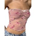 thumbnail image 3 of Caoirhny Women Tube Tops Bandeau Flower Embroidery Strapless Wrap Chest Tank Tops Summer Fashion Backless Crop Tops, 3 of 6