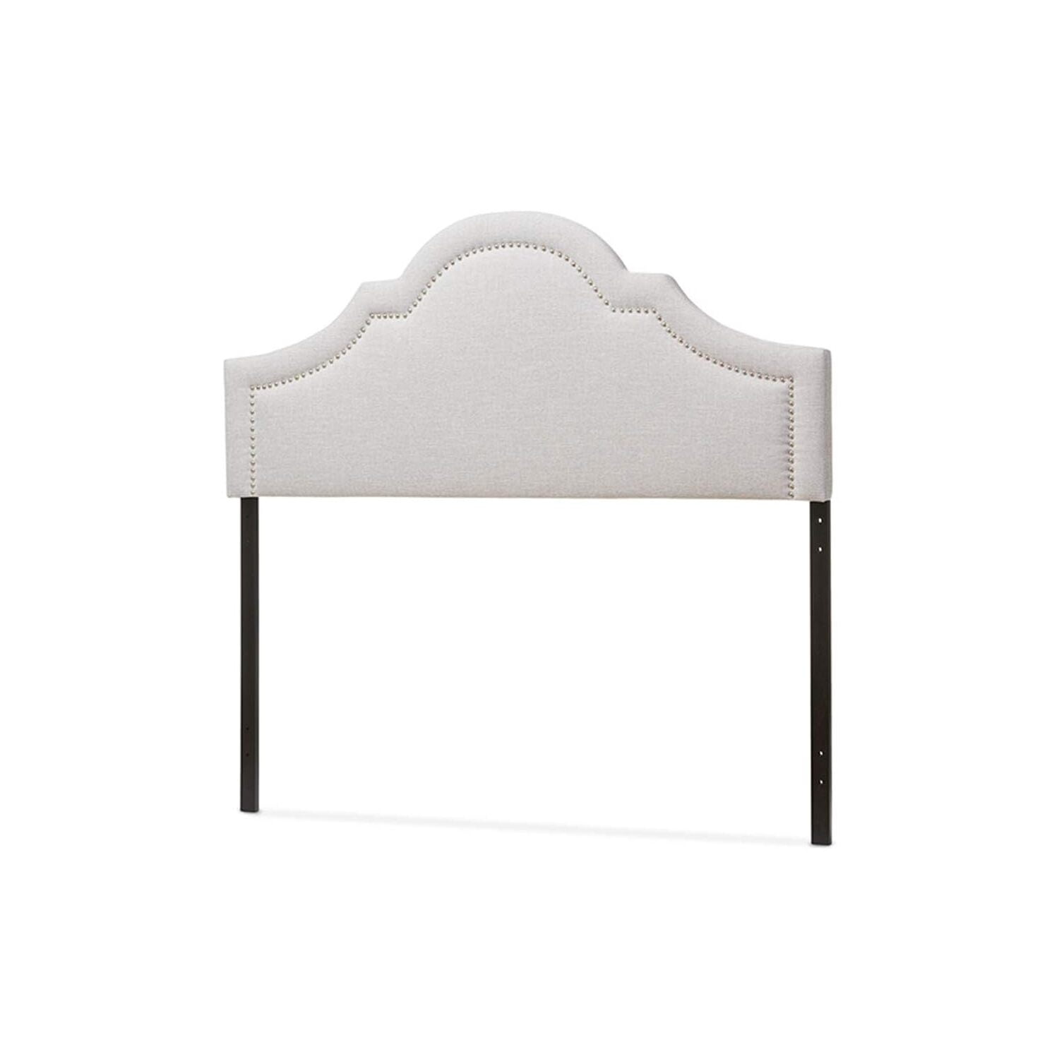 Eclectic Elegance Upholstered Headboard In Wall Mount, Stylish Nail Head Trim Design Headboard, Modern Upholstered Headboard