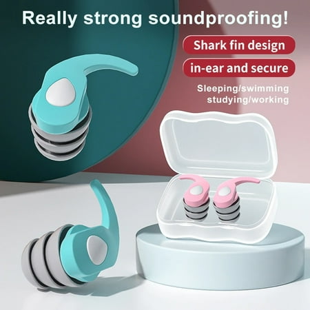 

Bolincty 1 Pair Anti-Noise Ear Plugs Silicone Reusable Noise Reduction Earplugs Sleeping Swimming Comfortable Hearing Protection Earplugs