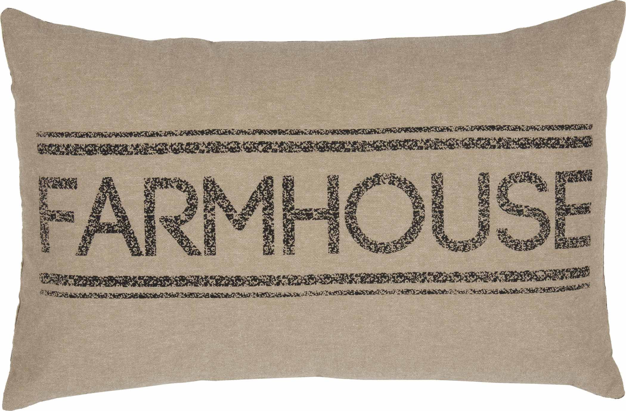 Farmhouse Throw Pillow 18x18 Sheep Sawyer Mill Black Embroidered White  Country VHC Brands