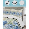 thumbnail image 4 of Quilts Twin Size Bedding Set, Hydrangea Eucalyptus Lightweight Quilted Comforter, Summer Botanical Vintage Beige Soft Reversible Bedspread Coverlet with Pillow Covers for All Season, 68" x 86", 4 of 7