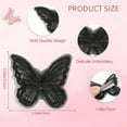 thumbnail image 2 of 12Pcs Black Butterfly Hair Clips, Cute Lace Embroidery Flower Butterfly Hair Bow for Women Girls Fairy Butterfly Hair Pins Hair Accessories Halloween Christmas Party Decor (Black), 2 of 14