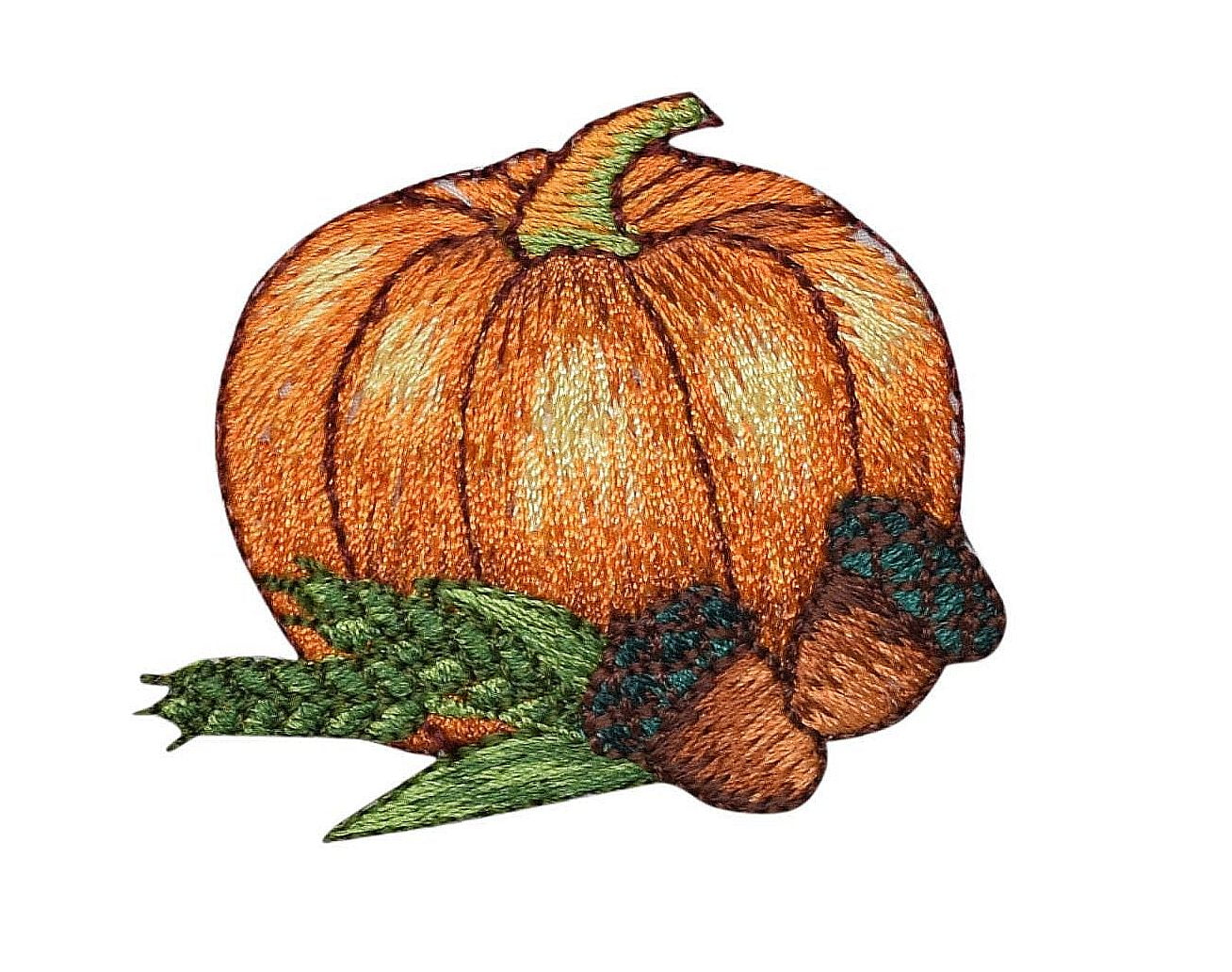 1PC~PUMPKIN WAGON~IRON ON EMBROIDERED APPLIQUE PATCH 