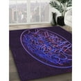 thumbnail image 3 of Ahgly Company Machine Washable Indoor Square Transitional Deep Purple Area Rugs, 4' Square, 3 of 7