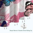 thumbnail image 6 of Pink Butterfly Flower Pattern Shower Curtain 72"x72" ,Bathroom Decorative Shower Curtains Set with 12 Hooks,Modern Waterproof Washable Shower Curtain, 6 of 6