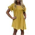 thumbnail image 2 of Qiopertar Mode Femmes Printemps/été Robe Décontractée à Manches Courtes Col Rond Grandes Économies de Vacances! à Moins de 5$ jusqu'à 90 % de Réduction, 2 of 6