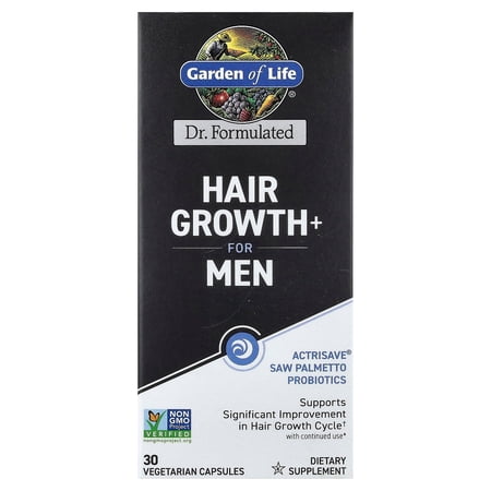 Garden of Life Hair Growth+ for Men  30 Vegetarian Capsules