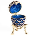 thumbnail image 5 of Pine Cone Faberge Style Egg Box Blue Limited Edition Collectible Faberge Reproduction, 5 of 8