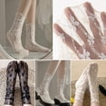 thumbnail image 2 of Summer Thin Fashion Socks, Mesh Lace Socks Women Ruffle, Mid-calf Socks Hot, 2 of 8