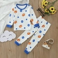thumbnail image 2 of Little Girls Outfit Set Winter Long Sleeve Cartoon Bear Strawberry Prints Tops Pants Two Piece Casual Toddler Girl Clothes, 2 of 5