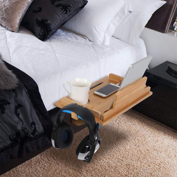 Walfront Bamboo Bedside Shelf Bedside Organizer Table Storage Floating Bed Tray For Drink Laptop Tablet Books Remote Alarm Clock Phone Walmart Com Walmart Com