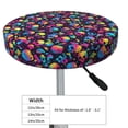 thumbnail image 4 of Bingfone Skull rainbow color mushroom Padded Round Bar Stool Cover Cushion with Elastic Fabric Round Chair Seat - Skull rainbow color mushroom, 4 of 7