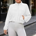 thumbnail image 2 of Mlzmgr Lightweight Jackets for Women Zip up Long Sleeve Mesh Stand Collar Fall Winter Casual Athletic Jackets with Pockets(X-Large,White), 2 of 7