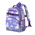 thumbnail image 4 of Flying Unicorn Rainbow Students Backpack Cute Cartoon Pattern with Watercolor Galaxy Stars and Magical Animal Design, 4 of 6