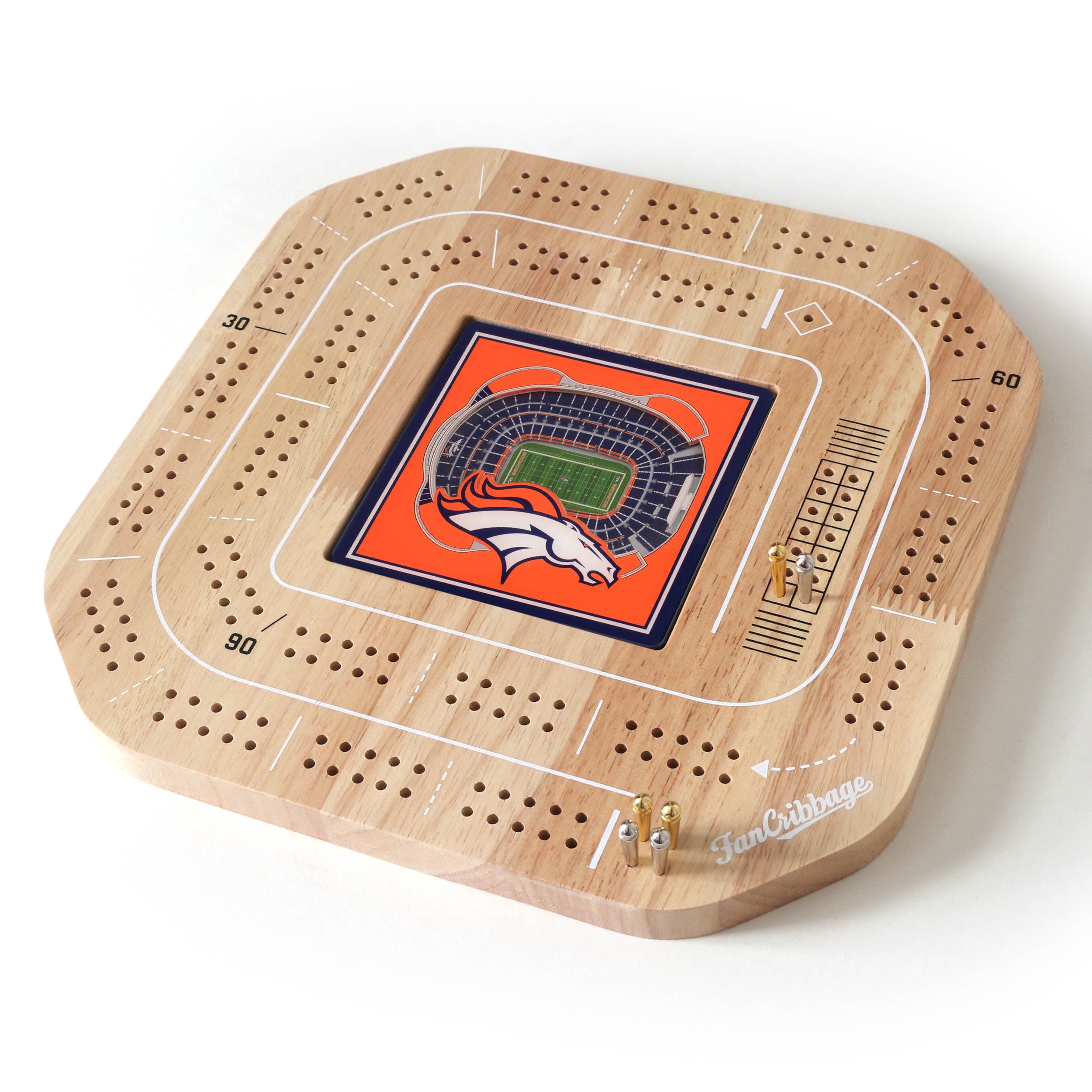 YouTheFan NFL Denver Broncos Stadiumview Cribbage