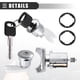 thumbnail image 4 of Cilindro de cerradura del interruptor de encendido, kit de cilindro de cerradura de puerta, para camioneta Ford F150 250 350 1992-1995, metal, con 2 llaves, tono negro plateado, 1 juego, 4 of 7
