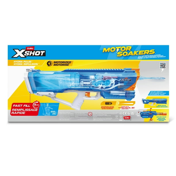 XSHOT Water Hydra Pulse Motor Soaker by ZURU, Motorized Blaster