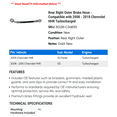 thumbnail image 2 of Rear Right Outer Brake Hose - Compatible with 2008 - 2010 Chevy HHR Turbocharged 2009, 2 of 2