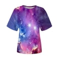 thumbnail image 5 of DHFJKG 2 Piece Sets For Women Summer Workout Outfits Short Sleeve Loungewear Sets Galaxy Printed Leggings Casual Tracksuits Trendy Outfit, 5 of 6
