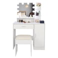 thumbnail image 5 of IVV White Vanity Table with DIY Lighted Mirror, Makeup Vanity Table Set with Drawer and Storage Cabinet, Dressing Table with Vanity Cushioned Stool for Bedroom, Makeup Room, 5 of 10