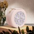 thumbnail image 6 of Yiaed Lavender Flowers Print Travel Jewelry Case Bridesmaid Gift Boxes Jewelry Travel Organizer Small Round Jewelry Box Mini Storage-Pink, 6 of 7