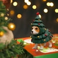 thumbnail image 4 of Cute Animal Christmas Tree Figurine – Resin Mini Statue with Festive Costume for Holiday Home Décor, Table Display, Stocking Stuffers or Christmas Gift, 4 of 5