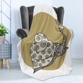 thumbnail image 4 of Snail Soft Flannel Fleece Throw Blanket, Slug with Antennas up Curiosity Ornate by Geometric Little Spirals, Cozy Plush for Indoor and Outdoor Use, 50" x 60", Khaki White, by Ambesonne, 4 of 5