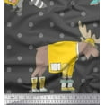 thumbnail image 1 of Soimoi Gray Heavy Satin Fabric Dot & Animals Kids Print Fabric by Yard 54 Inch Wide, 1 of 3