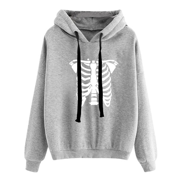 Pntutb Sudadera con capucha para mujer Impresión Suelta Casual Moda Manga larga Sudadera de Halloween tops Pntutb Pntutb-4657