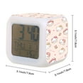 thumbnail image 4 of HELLO KITTY Digital Alarm Thermometer Night Glow Cube 7 Color Clock LED Changing LCD Display Suitable for Bedroom Children, 4 of 5