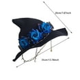 thumbnail image 3 of Tkrady Lolita Rose Big Bow Little Witch Hat for Women Wide Brim Foldable Pointed Cap Costum for Christmas Party -D, 3 of 6