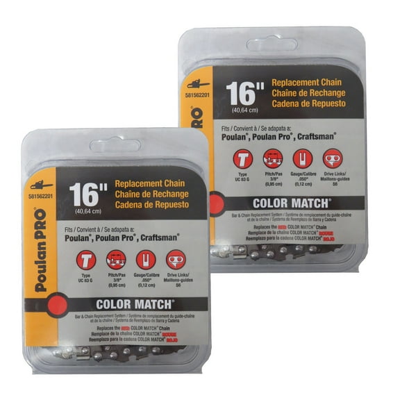 Poulan Chainsaw 2 Pack Cutting Chain 56DL - 581562201-2PK