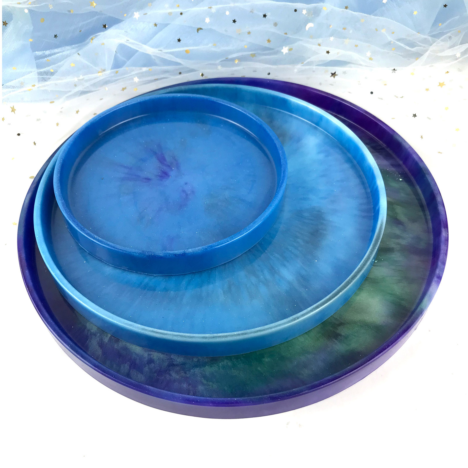WINDLAND Circle Plate Epoxy Resin Casting Mold for DIY Jewelry Tray Storage Plate Craft