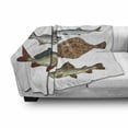 thumbnail image 3 of Bass Soft Flannel Fleece Throw Blanket, Digital Drawing Various Species of Fish on Plain Background Marine Themed Print, Cozy Plush for Indoor and Outdoor Use, 70" x 90", Multicolor, by Ambesonne, 3 of 6