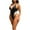 01-Black, variant on Women's One Piece Swimsuit Tummy Control Hollowed Out Bathing Suit Deep V Neck Open Back Solid Color Swimwear White XXL