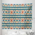 thumbnail image 1 of Abstract Tapestry, Tribal Abstract Seamless Aztec Geometrical Prehistoric Pattern, Fabric Wall Hanging Decor for Bedroom Living Room Dorm, 5 Sizes, Blue White and Orange, by Ambesonne, 1 of 1