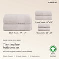 thumbnail image 3 of GOTS Certified, 100% Organic Cotton Bath Towels Set of 6, Made in Turkey - 2 Bath Towels, 2 Hand Towels & 2 Washcloths, Soft & Quick-Dry - Light Beige, 3 of 8
