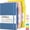 Blue, Pink, Yellow, variant on General Lined Journal Notebook, 3 Pack A5 College Ruled Notebooks for Work, Hardcover Notebook Each with 2 Pockets & Pen, Leather Journal for Women, Men, 160 Pages, 100GSM Thick Paper (Black)