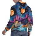 thumbnail image 6 of Pofeuu Fantasy Cosmic Landscape Print Mens Casual Hooded Collar Drawstring Hoodies Pullover Sweatshirts Casual Long Sleeve Shirts-Medium, 6 of 7
