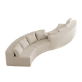 thumbnail image 3 of Newest 4-Piece Curved Modular Sectional Sofa in Corduroy with 8 Pillows for Conversation Pit,Beige, 3 of 5