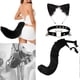 thumbnail image 4 of Conjunto de cosplay Hugo de 3 Uds orejas y cola de Zorro de peluche negro, 4 of 10